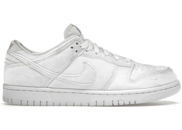 Nike Dunk Low Dover Street Market Triple White Velvet - UK 9.5